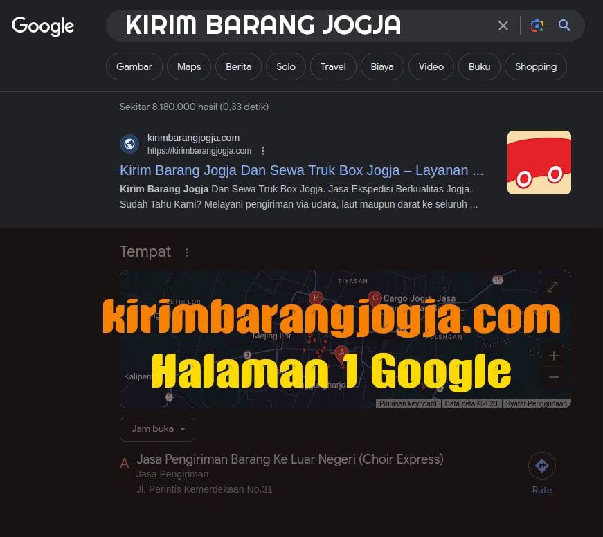 jasa seo web kirim barang jogjakartA